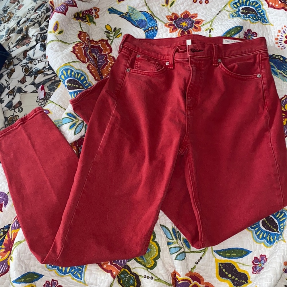 Rag & Bone red skinny jeans
